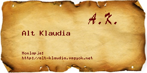 Alt Klaudia névjegykártya